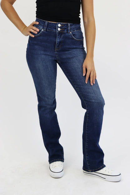 STYGOD™Bootcut Jean - Dark Wash Double Button