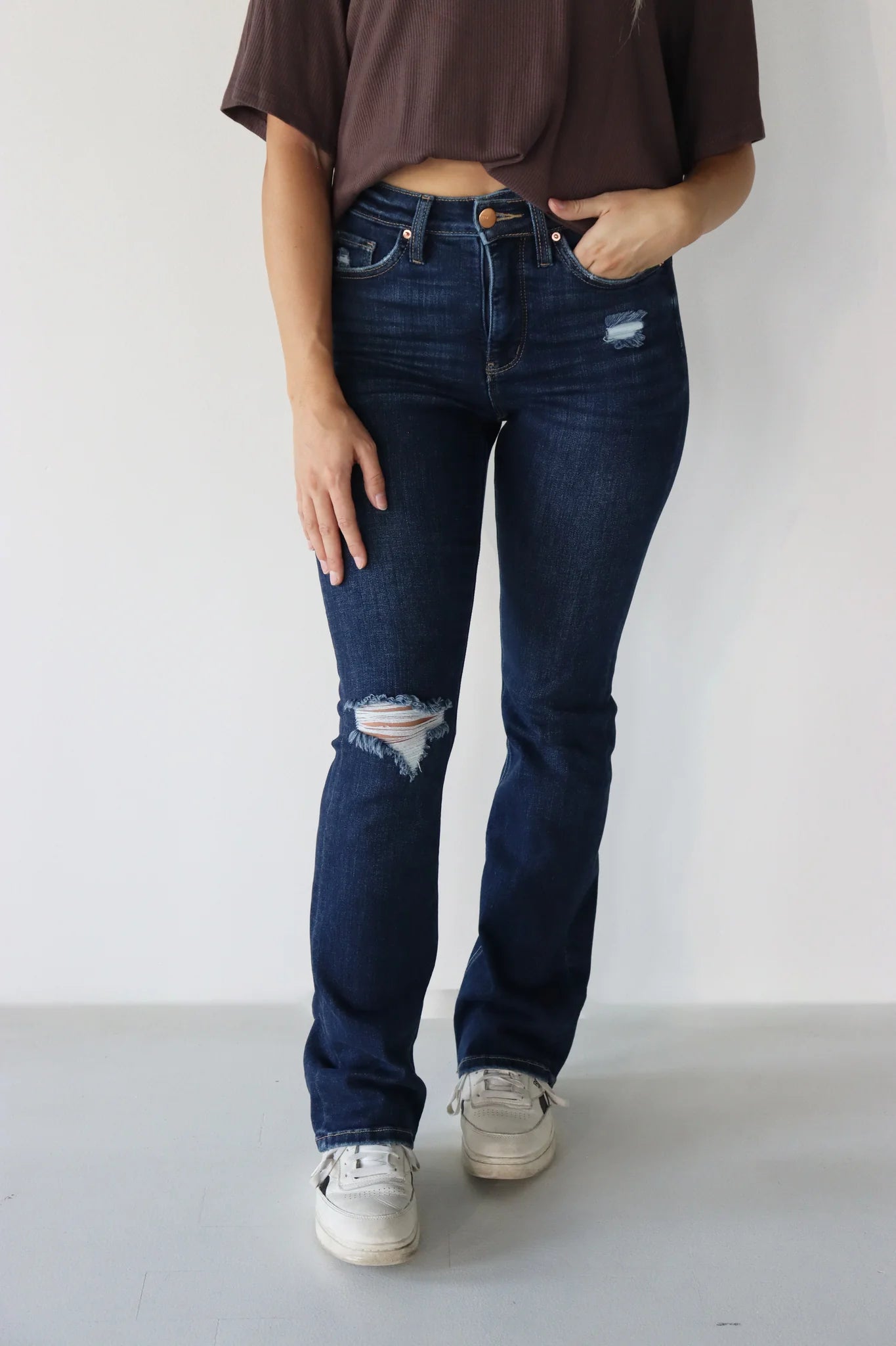 STYGOD™ Bootcut Jeans - Dark Distressed