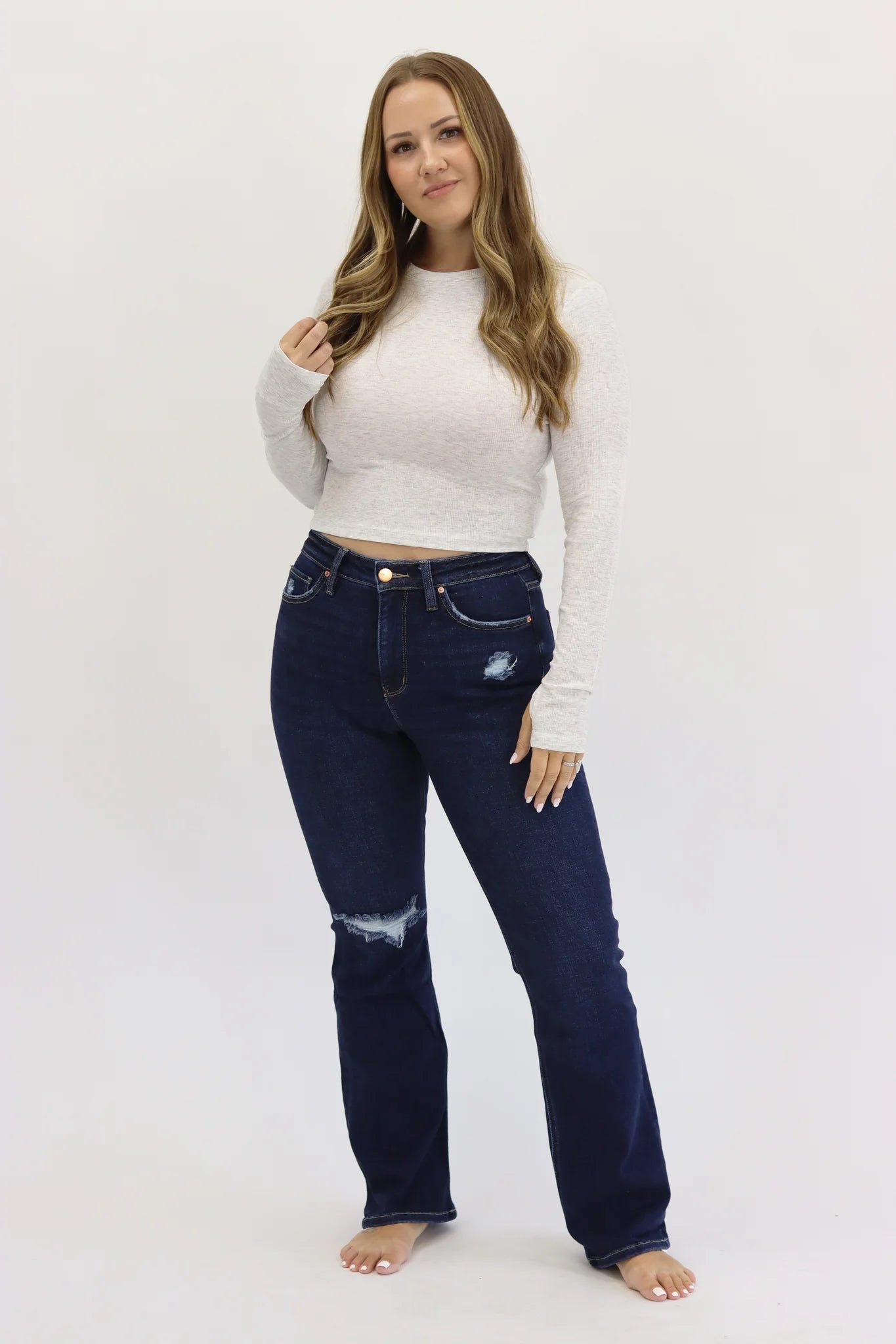 STYGOD™ Bootcut Jeans - Dark Distressed