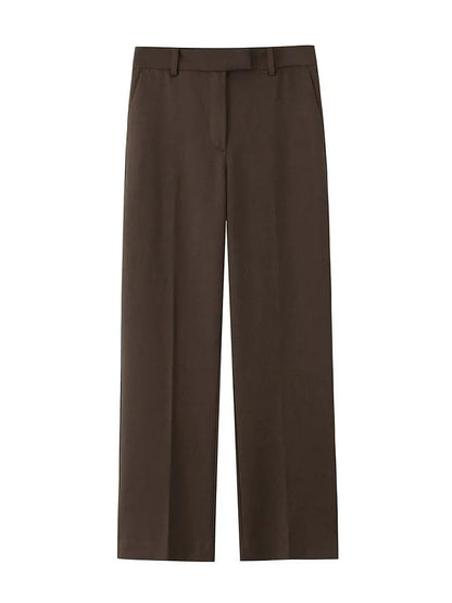 2025 New  Women Pants Fashiontwo-piece set Women Sexy V-Neck  With Belt Top+ wide-leg Pants 2 Pieces Sets Elegant Women Suit