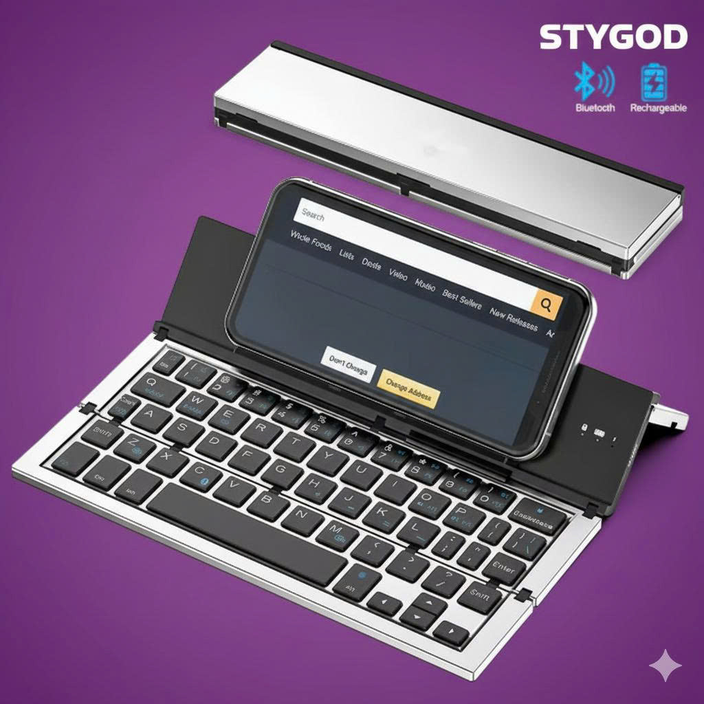 STYGOD™ Wireless Bluetooth Foldable Keyboard for Phones and Tablets
