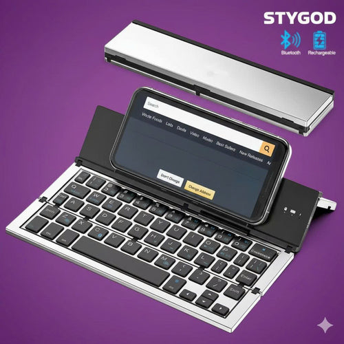 STYGOD™ Wireless Bluetooth Foldable Keyboard for Phones and Tablets