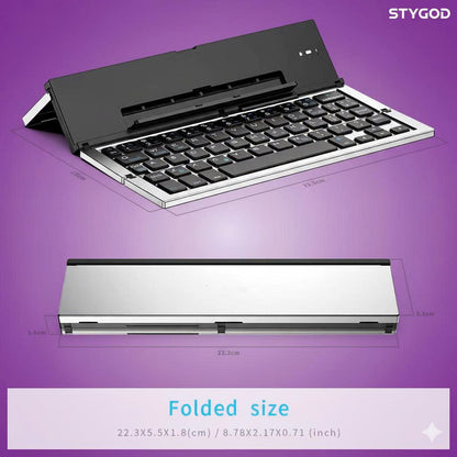STYGOD™ Wireless Bluetooth Foldable Keyboard for Phones and Tablets